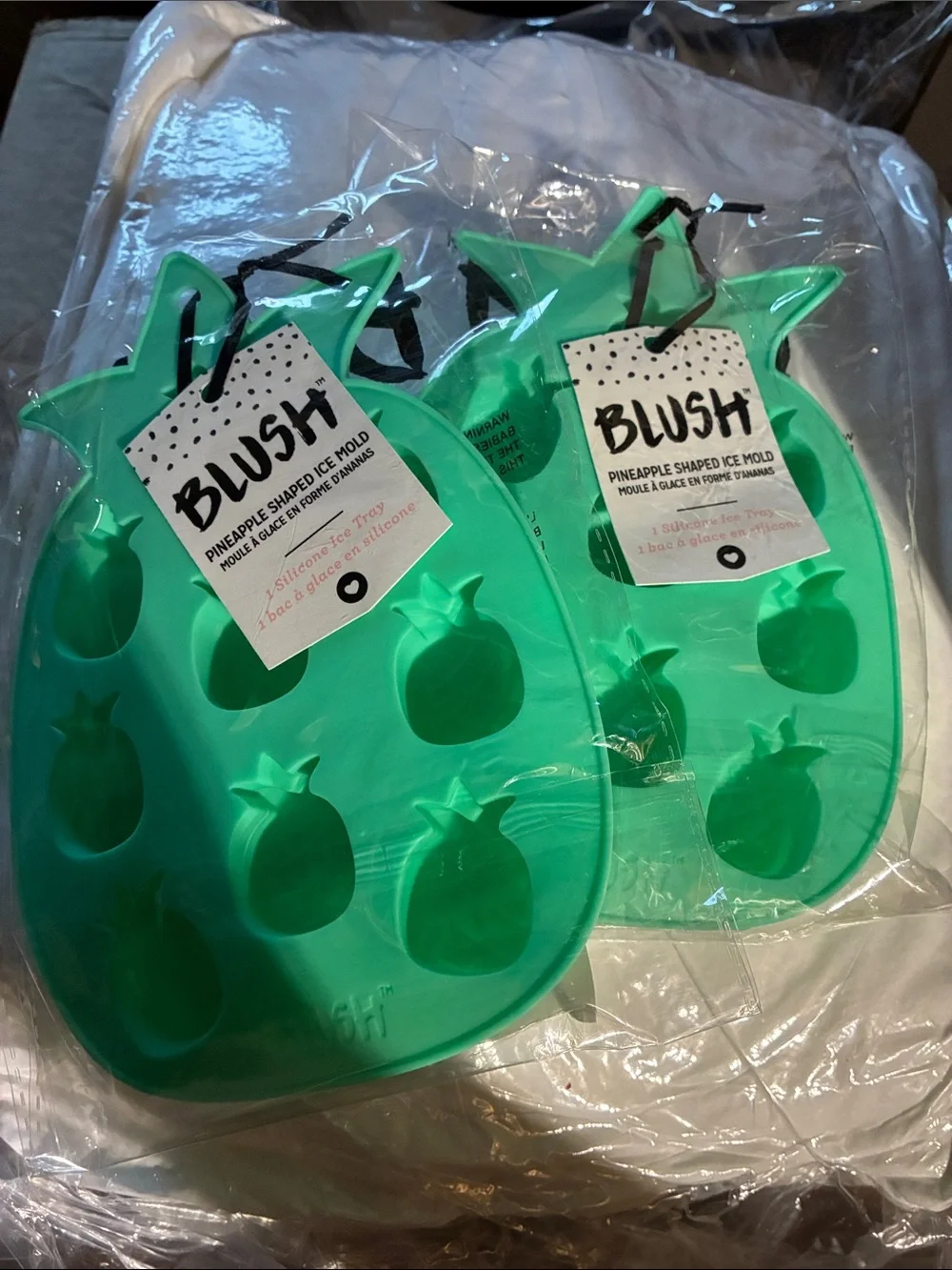 Blush Pineapple Silicone Ice Tray in Bright Green